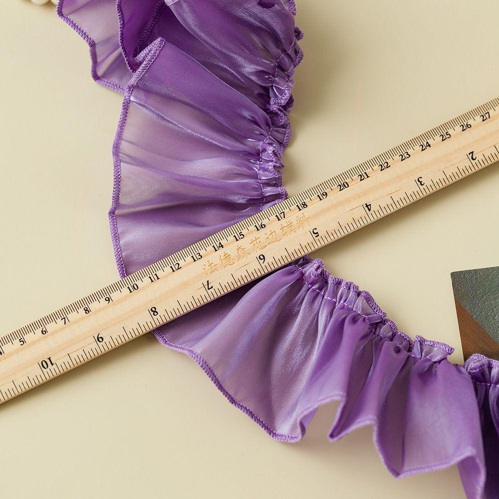 New 7cm Wide Satin Ribbon Trim Pleated Shiny Yarn Pleated Lace Trim DIY Ruffled Edge Ruffle Trim Dress Decoration
