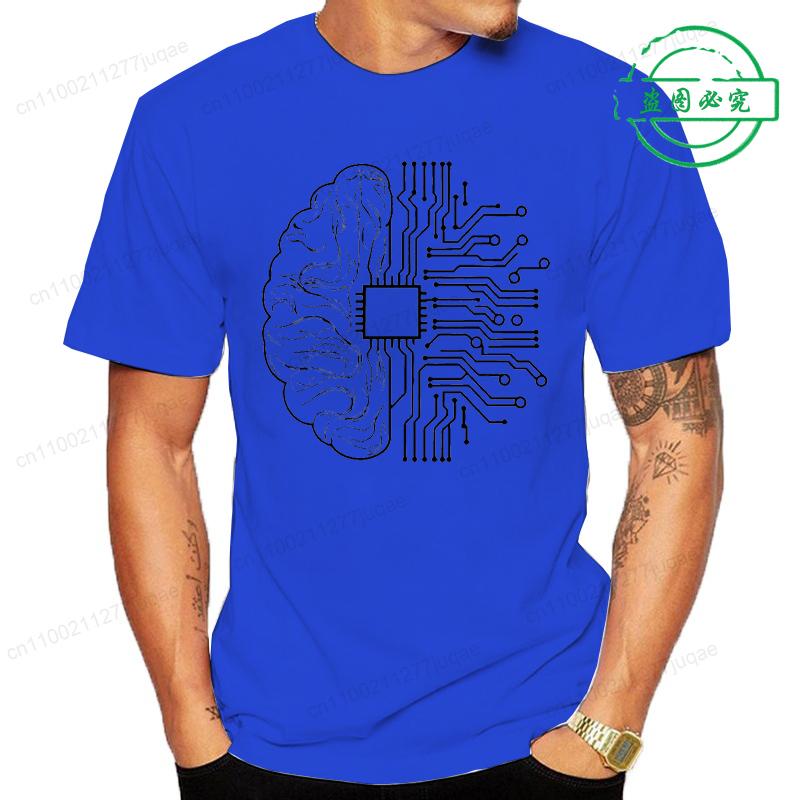 New Trend Men's Brain Technology Tee T-shirts Casual and Breathable Men's Clothing Cpu Computer T-Shirts Short Sleeve Tops Tees
