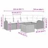 Garden Sofa Set with Storage 6 pcs Black and Cream Poly Rattan