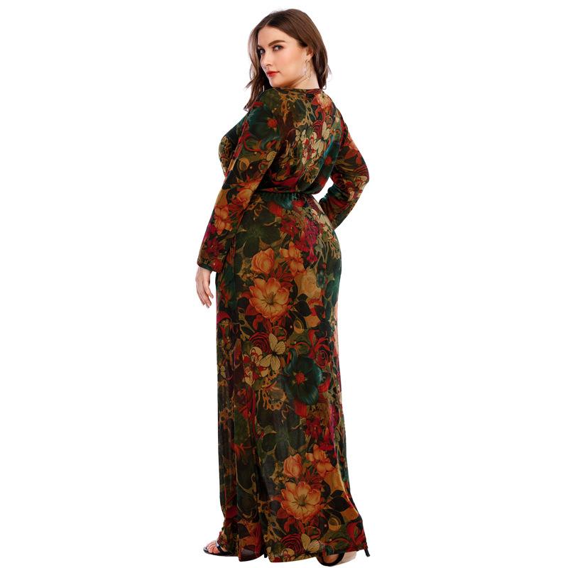 Plus Size Women's New Autumn Long Sleeve Print Dress