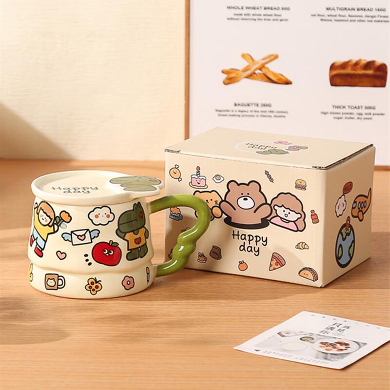 Mahutun Cartoon Animal Ceramic Mug with Handle