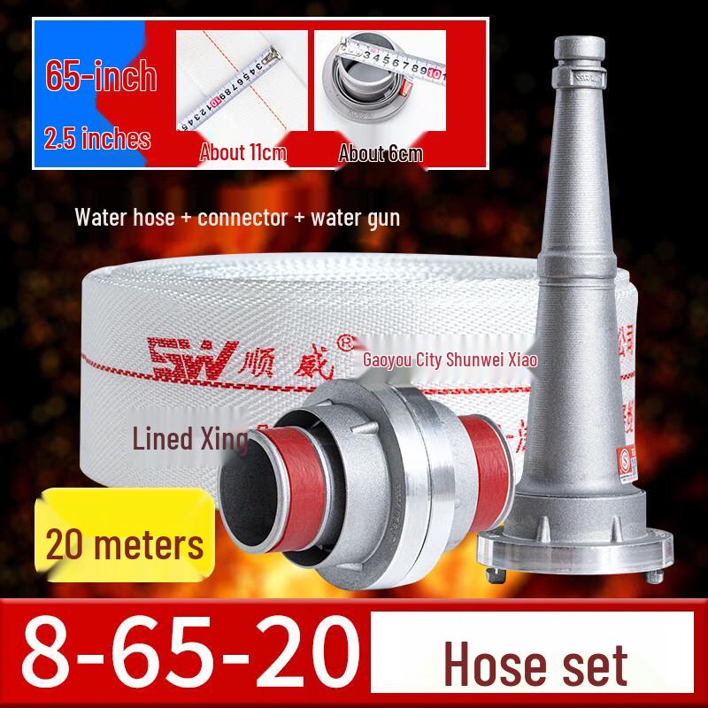 Brangdy Fire Hose & Nozzle Kit 8MPa, 65mm, 20m Hose