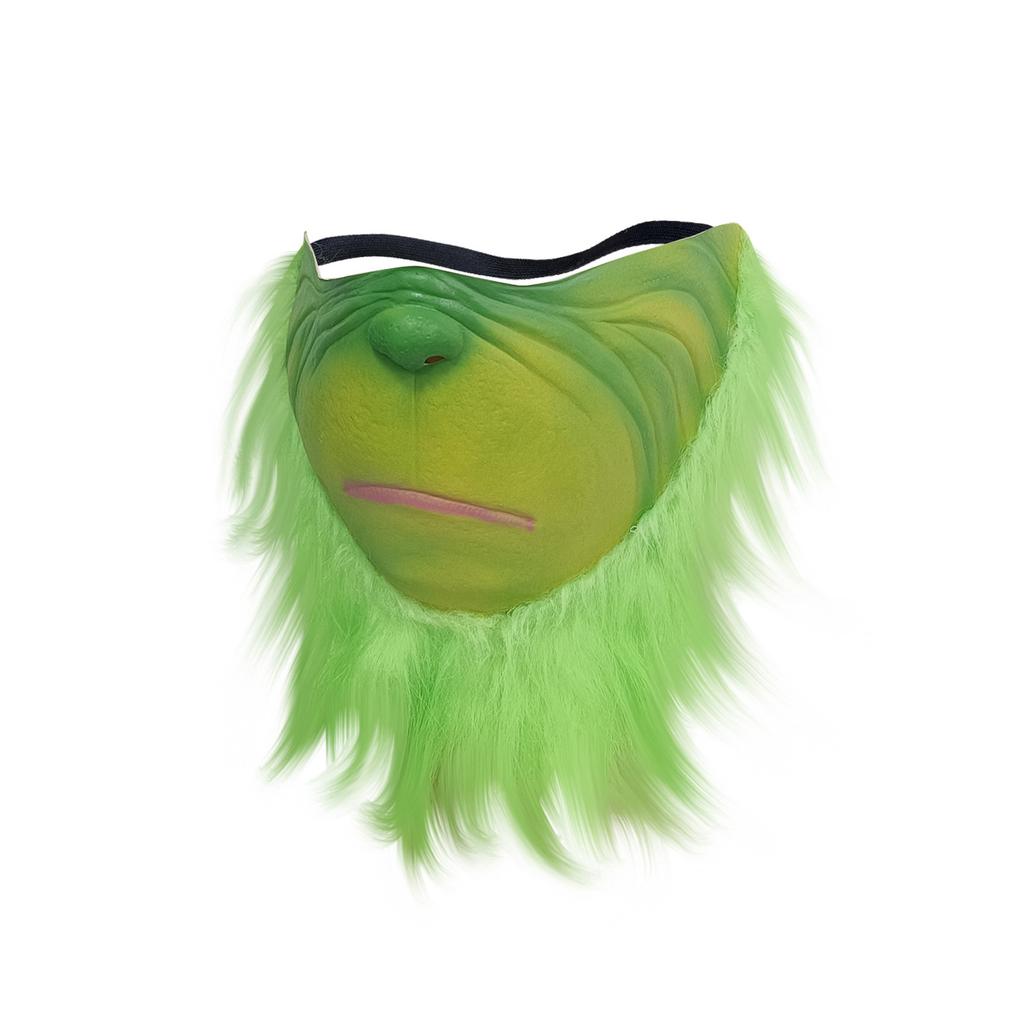 Christmas Green Haired Half Face Latex Mask