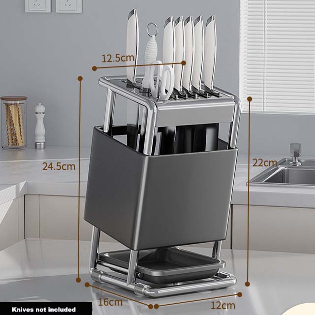 Stainless Steel Knife Holder Kitchen Storage Organizer Multifunctional Kitchen Knife Holder Knife Organizer Cutlery Organizer