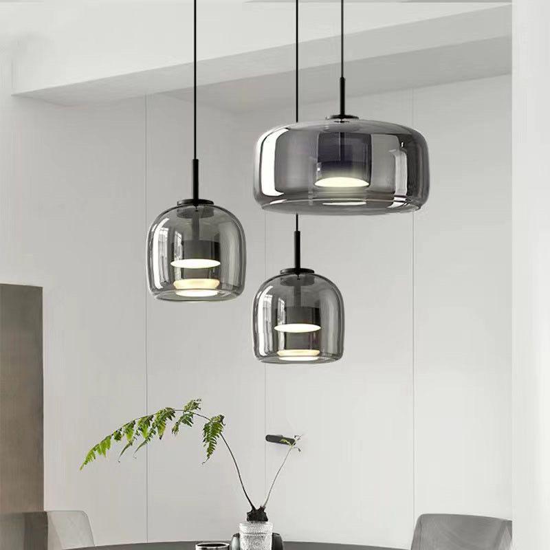 Italian Minimalist Glass Pendant Light for Bar, Study, Bedroom, or Bedside. Nordic Style, High-End, Simple Design.