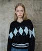 LARTIGENT L13 Argyle V-Neck Knit(Black)
