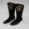 Winter 2024 Retro National Style Men's High-Top Cotton Boots: Colorful Cloud Canvas, Plus Velvet, Embroidered Sole.