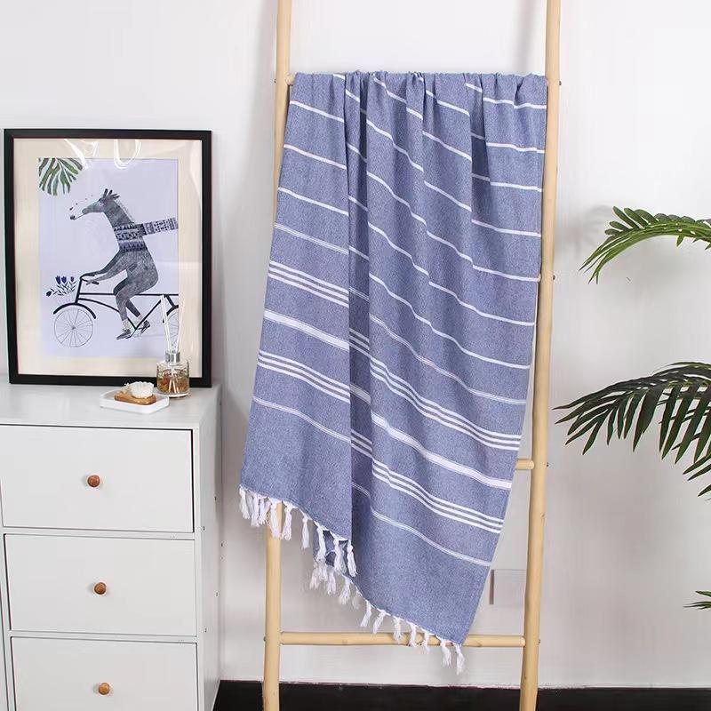 100% Cotton Turkish Beach Towel Bath Towel Big Size 100*180 cm&299 and Below синий