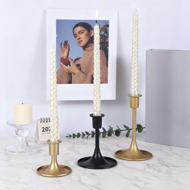 Antique Styles 3Piece Iron Candle Holders Stand Set Intricate Carving Design For Living Room Centerpieces Gift