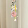 Tassel Beaded Keychain Pink Flower Hangings Ornaments Cute Bag Charm