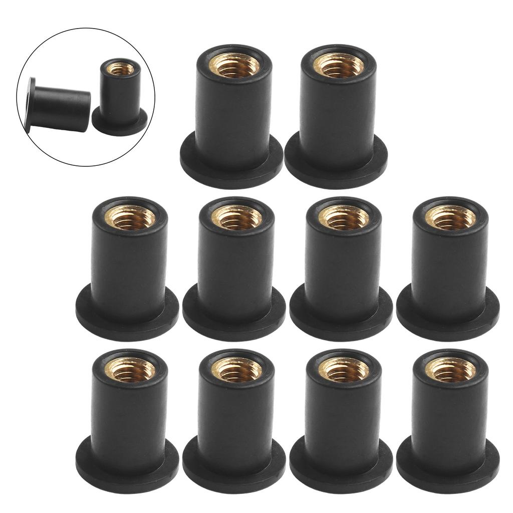 Nuts Nut 5mm ATV Black Bodywork For Most Windshields