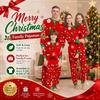 Long Sleeve Family Matching Pyjamas Printed Top+Pants Red Couple Christmas Outfit  Adult Kids