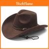 Western Mens Suede Cowboy Hat With Metal Buckle For Autumn Winter Elegant Style