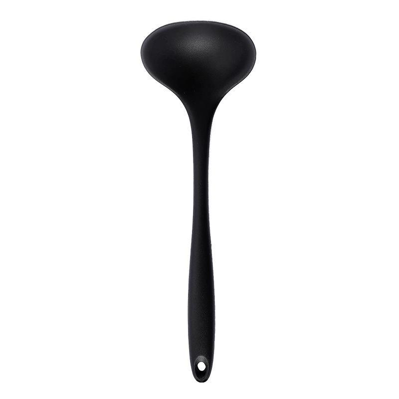 Silicone Kitchenware Set: Non-stick Spatula, Salad Spoon, Slotted Spoon, Rice Spoon, Flour Scoop, Strainer