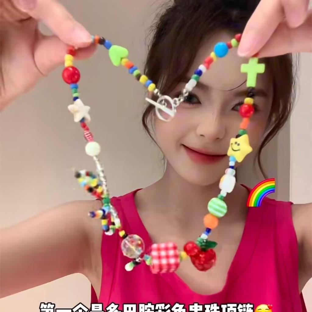 Retro Ethnic Heart Necklace: Wooden Flower Pendant Sweater Chain for Women