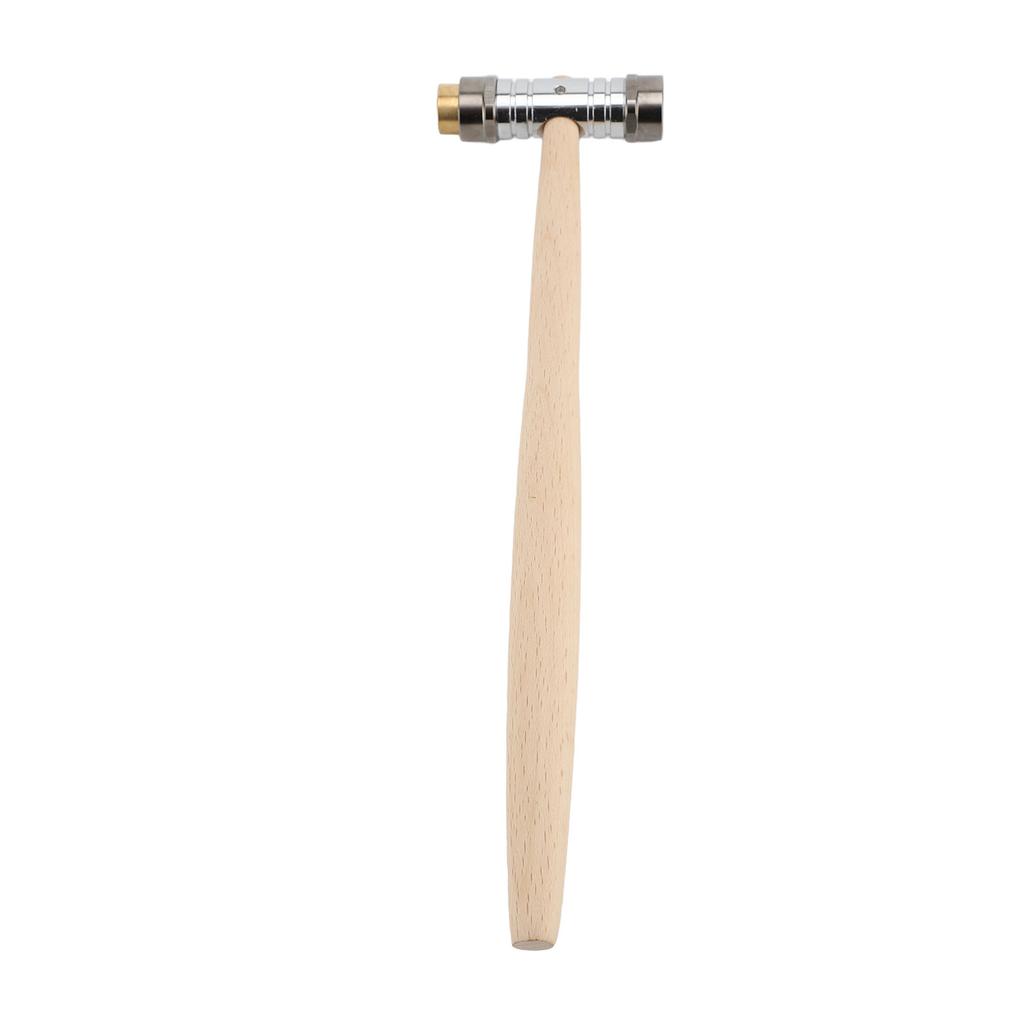 Dual Head Small Hammer Brass and Plastic Mallet Installation Hand Tool with Wooden Handle for Home
