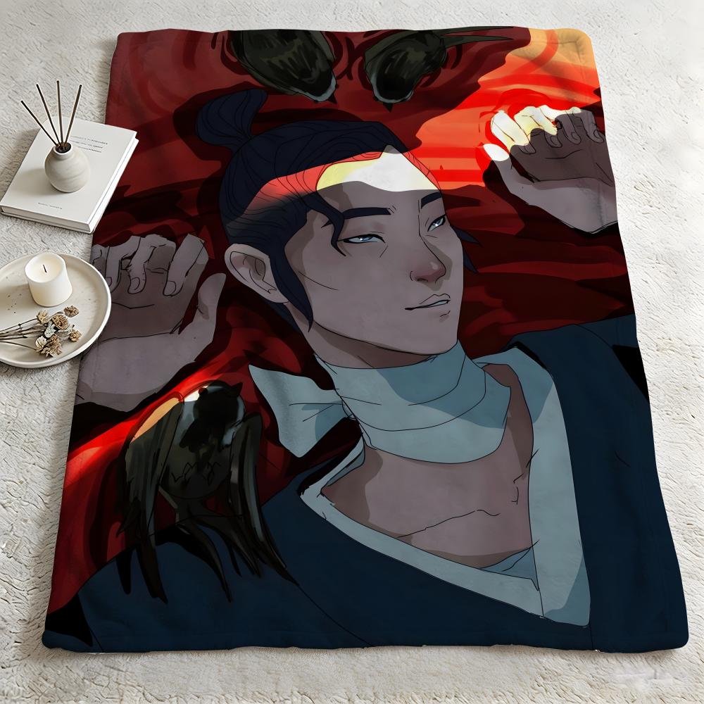 Anime BBlue Eye Samuraii Throw Warm Soft Flannel Blanket Multiuse for Sofa Bed Camping Travel Nap