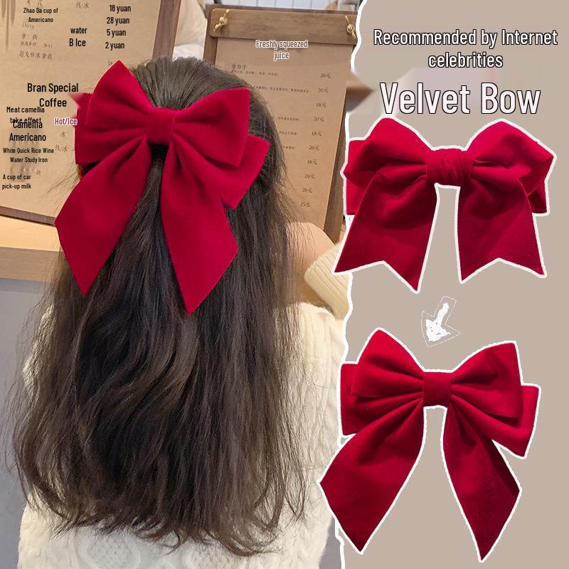 

Праздничные красные заколки-банты для девочек – пара зажимов-крабов «принцесса», детский головной убор-аксессуар.