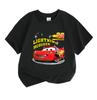 Kids Boys Girls 100% Cotton Crew Neck Short Sleeve T-Shirt, Cute Red Racing Car 95 Lightning Graphic Casual Soft Tee Tops for Children Daily Wear