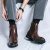Fashion Business men's short boots Minimalist autumn and winter styles Outdoor street DRESS Daily office or work 38-46 leather shoes