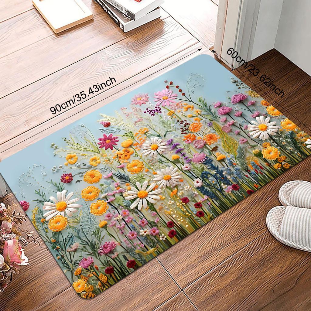 Romantic Spring Beautiful Flower Carpet Warm Doormat Rug For Bedroom Carpet For Living Room Welcome Mat Outdoor Carpet