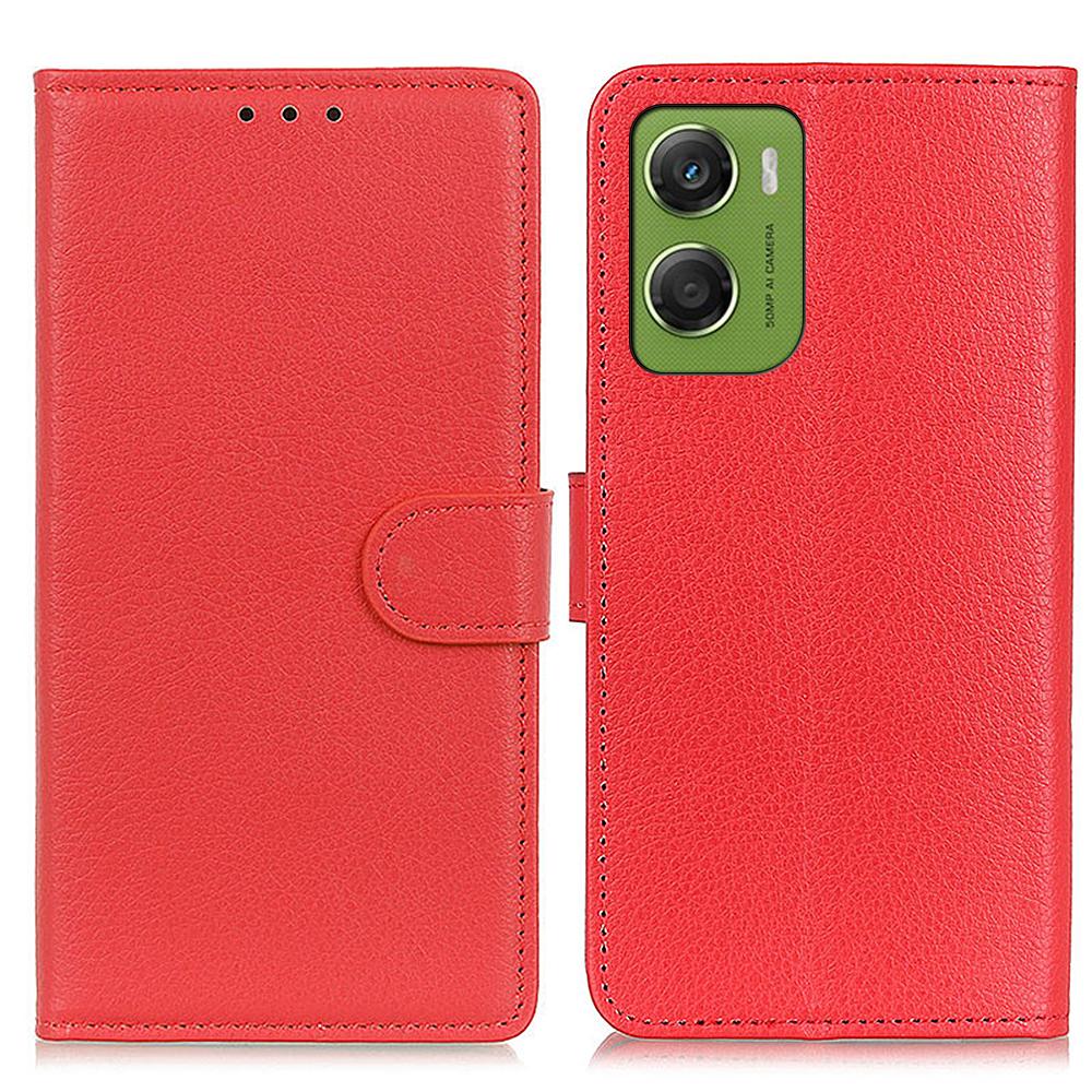 For Motorola Moto G06 4G Wallet Case PU Leather Phone Cover Litchi Texture