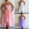 Spring New Arrival Women's Casual Sexy Low Cut Waist Cincher Sling Long Maxi Dress for Commute, European & American Size Crossbody Apparel