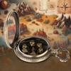 Unique Pocket Watch Case with 7pcs/set Metal Polyhedral Dices Pendant Delicate Pocket Watch for Gamers and Collectors