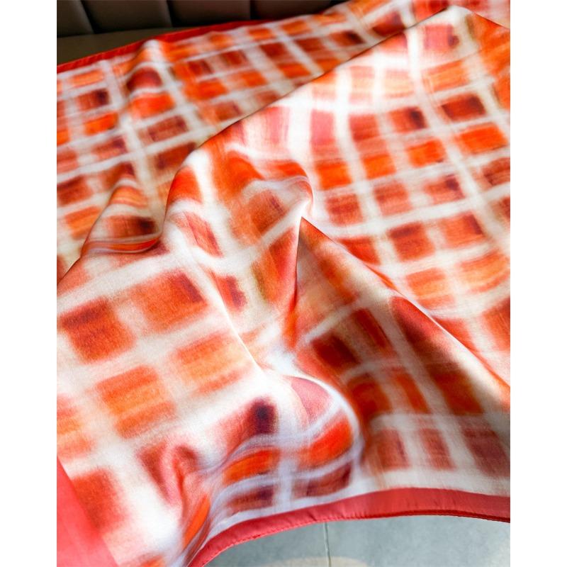 Vintage Printed Check Square Scarf For Women Fashion Accessory