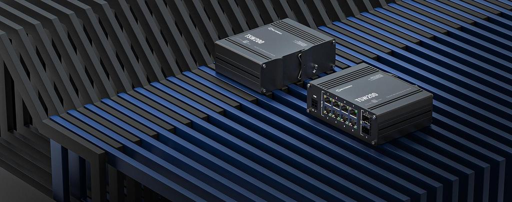 Teltonika TSW200 Industrial Unmanaged PoE Switch 8x Gigabit 2x SFP DIN Rail