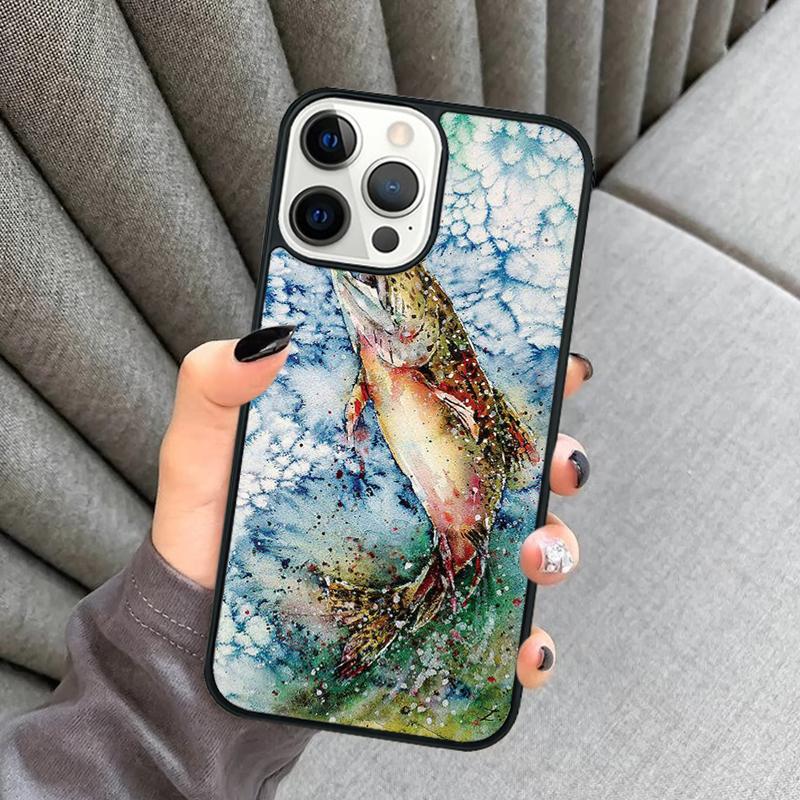 Rainbow Trout Fishing Skin Phone Case For iPhone 17 Air 16 16e 15 13 14 Pro Max 11 12 Plus 2022 MAX Shell Cover coque