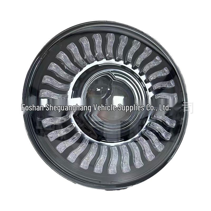LED Headlight Kit for Wrangler/Harley/Jeep with Daytime Running and Chrysanthemum Style 7-inch Yellow and White Light