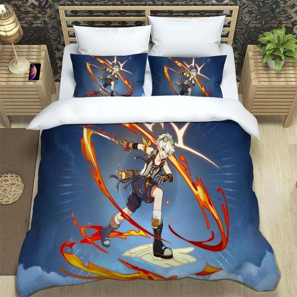 Genshin Impact Animation Cartoon soft and comfortable bedding set luxury quilt cover Customizable comforter bedding sets