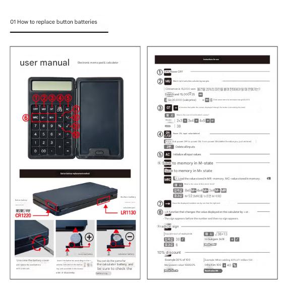 Electronic Memo Pad & Calculator
