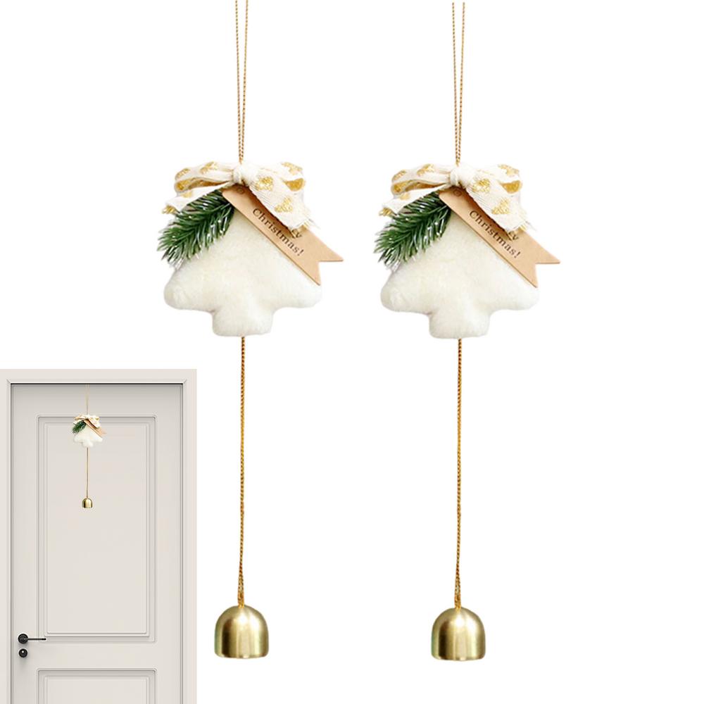 Christmas Bells For Door 2 Pieces Winter Holiday Festive Ornaments Christmas Bell Wind Chimes For Indoor Home Bedroom Living