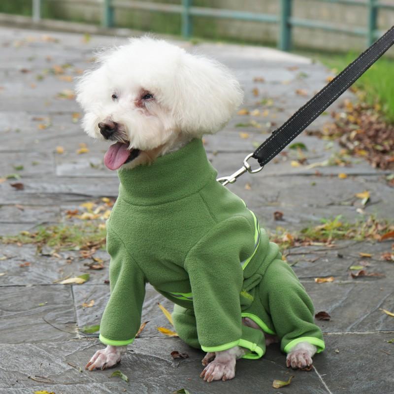 Warmer Fleece Hundejumpsuit Kleine Rassen Wintermantel Corgi Teddy Schnauzer 4-Beiner Outfit