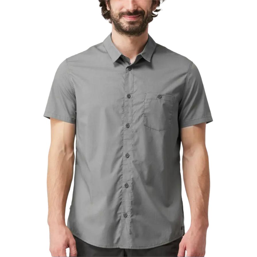 

DECATHLON FORCLAZ TRAVEL 100 Lightweight and Breathable Short Sleeve Shirt Men s Grey 2XL-185/120B серый
