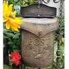Vintage Wandbriefkasten aus Eisen, Rustikaler floraler Zeitschriftenkasten, Retro geprägte hängende Gartendekoration, Outdoor Villa Wandbriefkasten