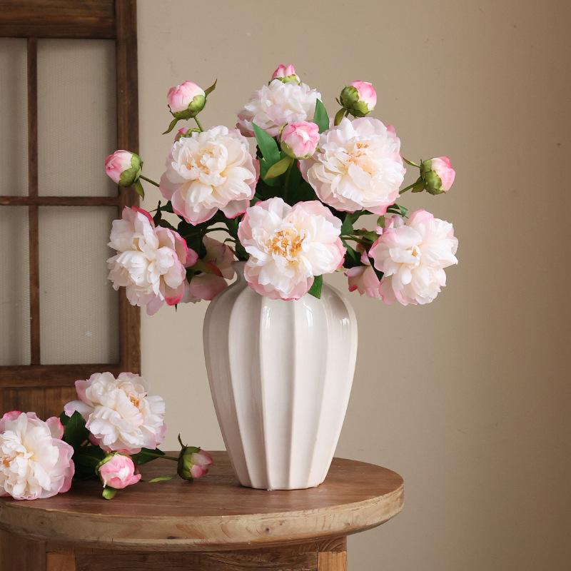 1PC Large Silk Peony Artificial Flowers Peony Style Fake Flowers Bouquet For Wedding Dining Table Home Decor Bouquet Decoration