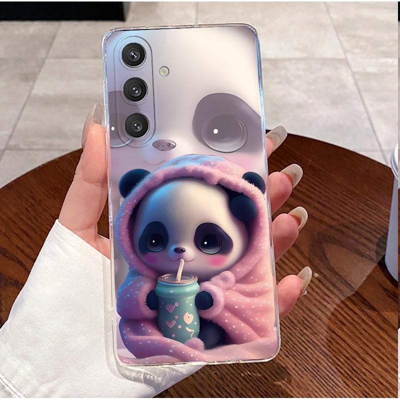 Phone Case For Samsung Galaxy S24 Plus S 24 Ultra 5G Luxury Cute Love Rabbit Funny Clear Silicone Protective Soft TPU Back Cover