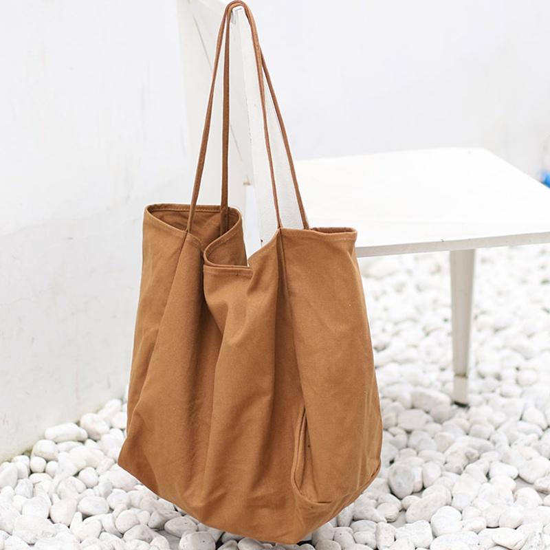 IELGY Simple Forest Style Large Capacity Literary Canvas Shoulder Bag Women