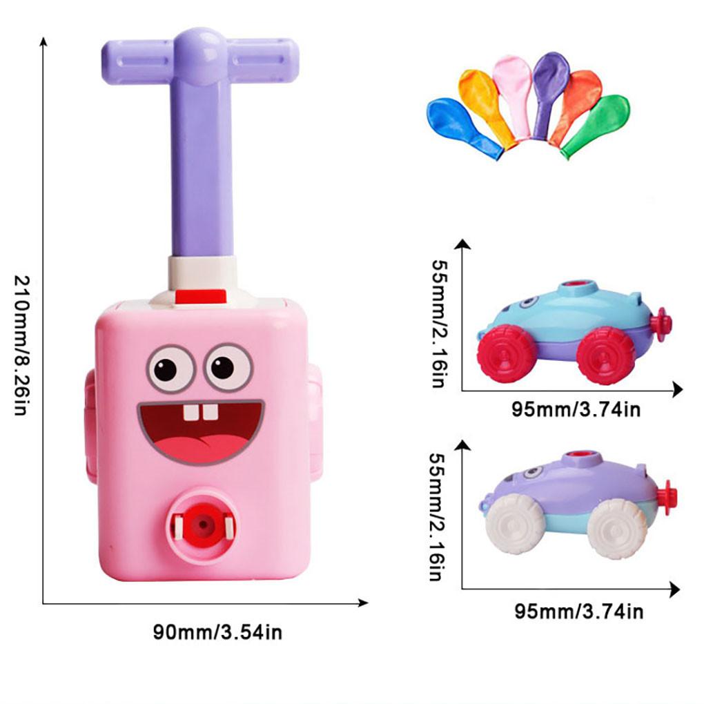 Balloon Launcher Toy Cartoon Power Racer Kit Balloon Aerodynamic Toy Portable Racer Launcher Toy Set