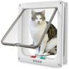 Porta de aba para cães e gatos, porta com aba de segurança de 4 vias para cães, gatos e gatinhos, plástico abs, kit de porta pequena para animais de estimação, cães e gatos