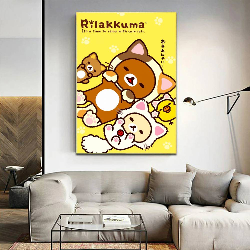 Japan Anime Cute Cartoon Rilakkuma Classic Vintage Posters Decoracion Painting Wall Art White Kraft Paper Kawaii Room Decor