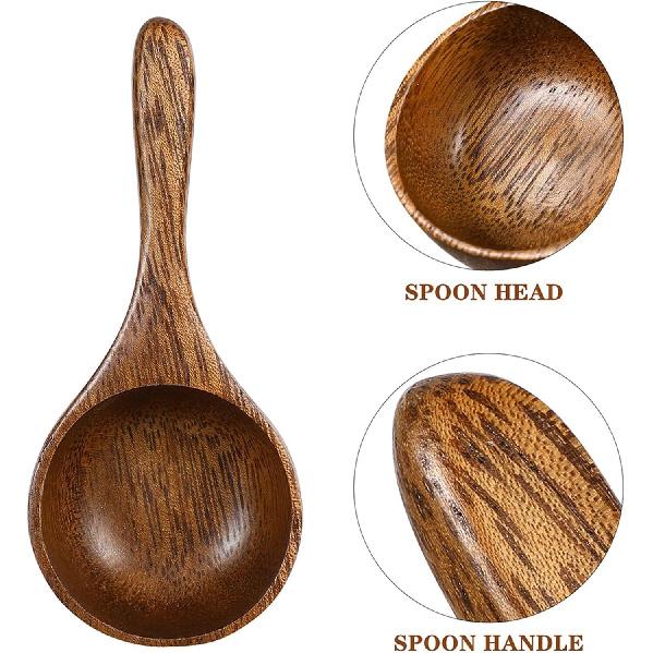 Acacia Wood Measuring Spoon Kitchen Measuring Wooden Scoop Water Scoop Wooden Milk Tea Copper Cups 1/4 Cup Condiments Ice Cream Coffee