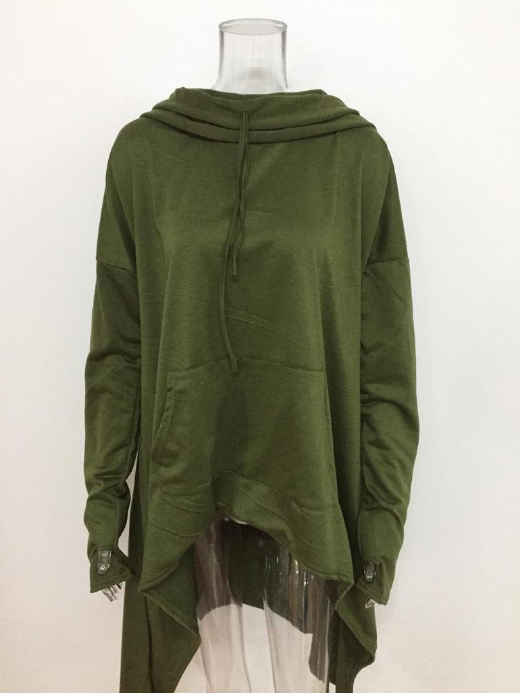 European American Style Autumn Winter Solid Color Long Hooded Sweatshirt 9308 Collection