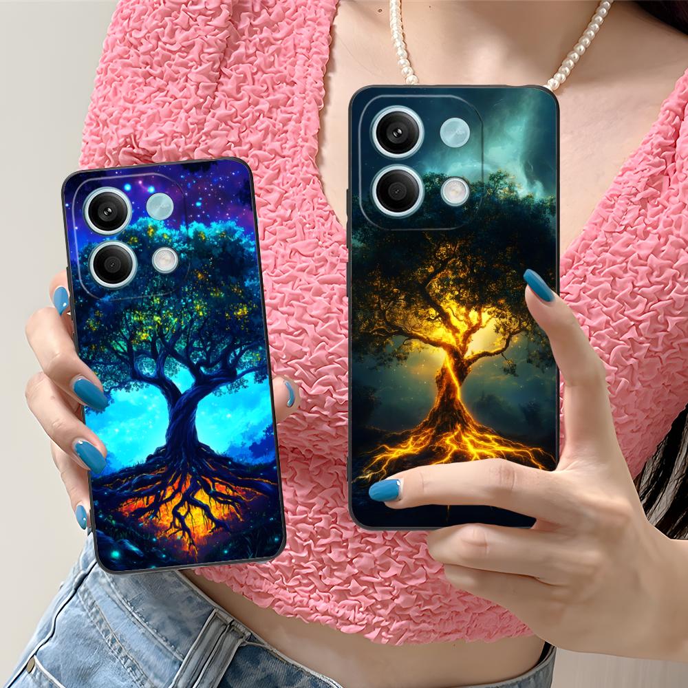 World Life Tree Mobile Phone Case for Xiaomi Redmi Note 14 13 12 11 S Pro Plus 4G 5G Colorful Printing Cover Pretty Luxury Cover