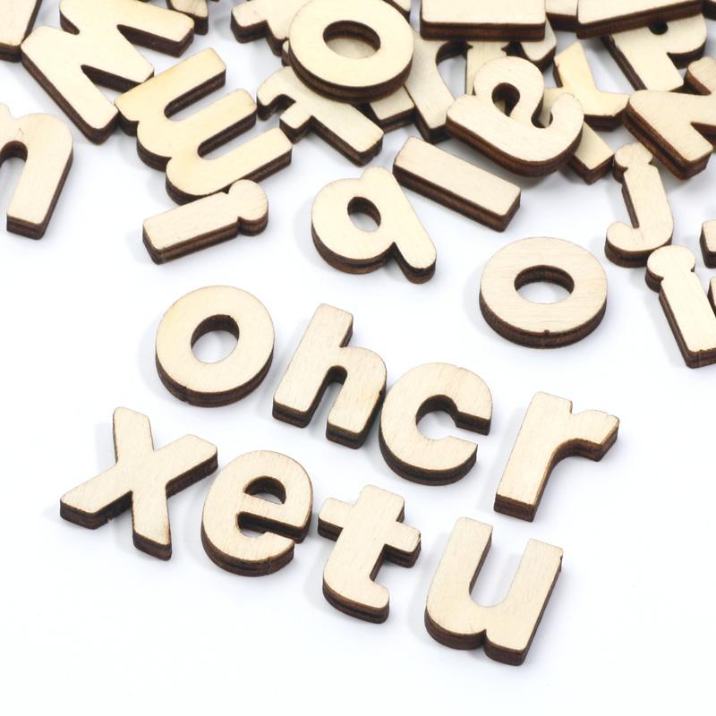 50pcs 15/20/25mm Mixed Letter Wood Crafts Blanks Wood Slices For Wedding Decoration Handmade Woodwork Diy Craft Supplies legno