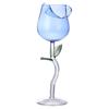 Rosé-Weinglas 150ml Blaues Glas Blumenform Rotes Windglas für Party Bar Nachtclub Jubiläum