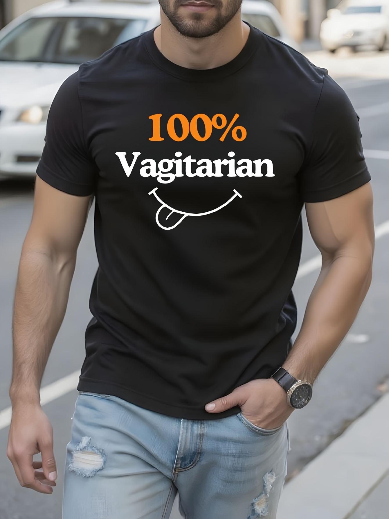 100% Vagitarian Funny Tshirt Funny Graphic Tshirt - Cotto... XL